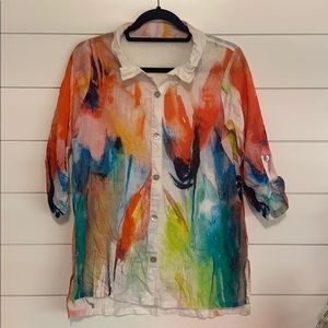Soft Surroundings watercolor cotton Blouse